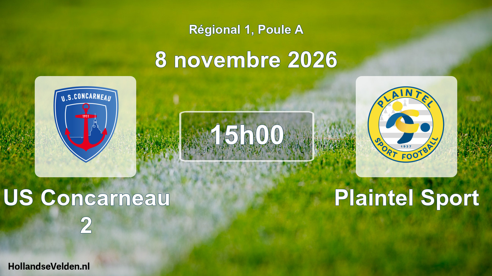 Match programmé: US Concarneau 2 - Plaintel Sport (8 novembre 2026)