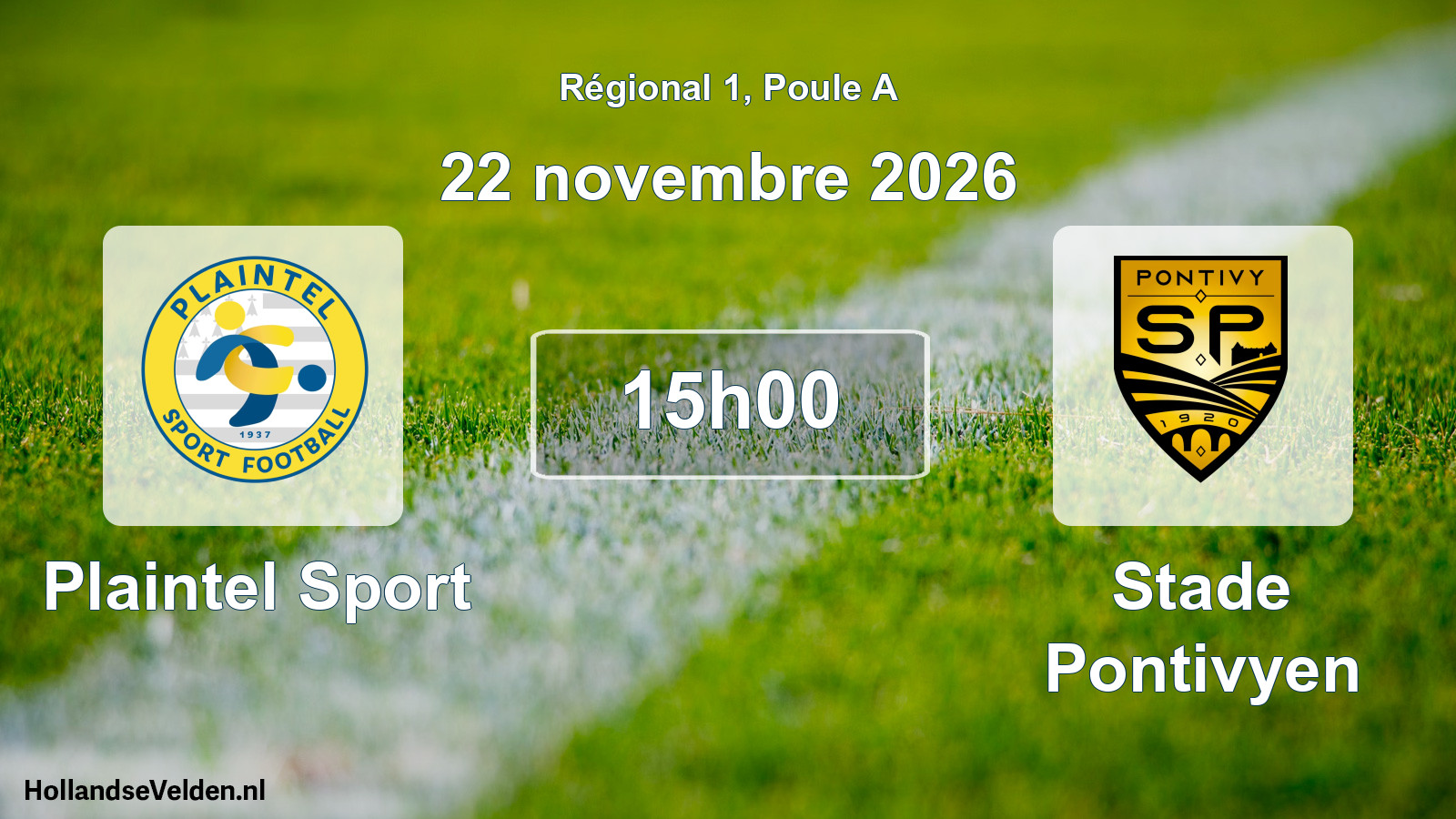Match programmé: Plaintel Sport - Stade Pontivyen (22 novembre 2026)