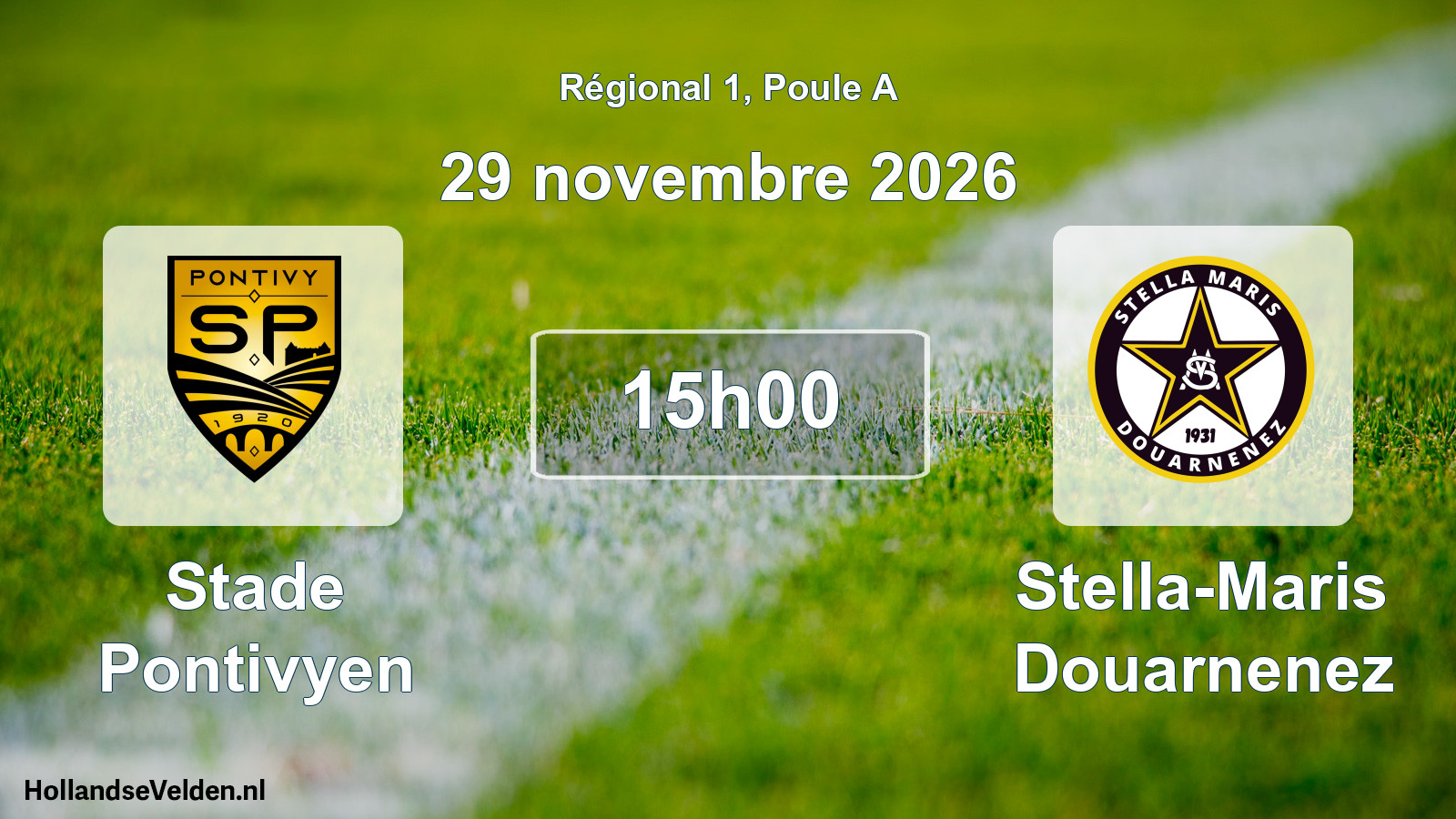 Match programmé: Stade Pontivyen - Stella-Maris Douarnenez (29 novembre 2026)