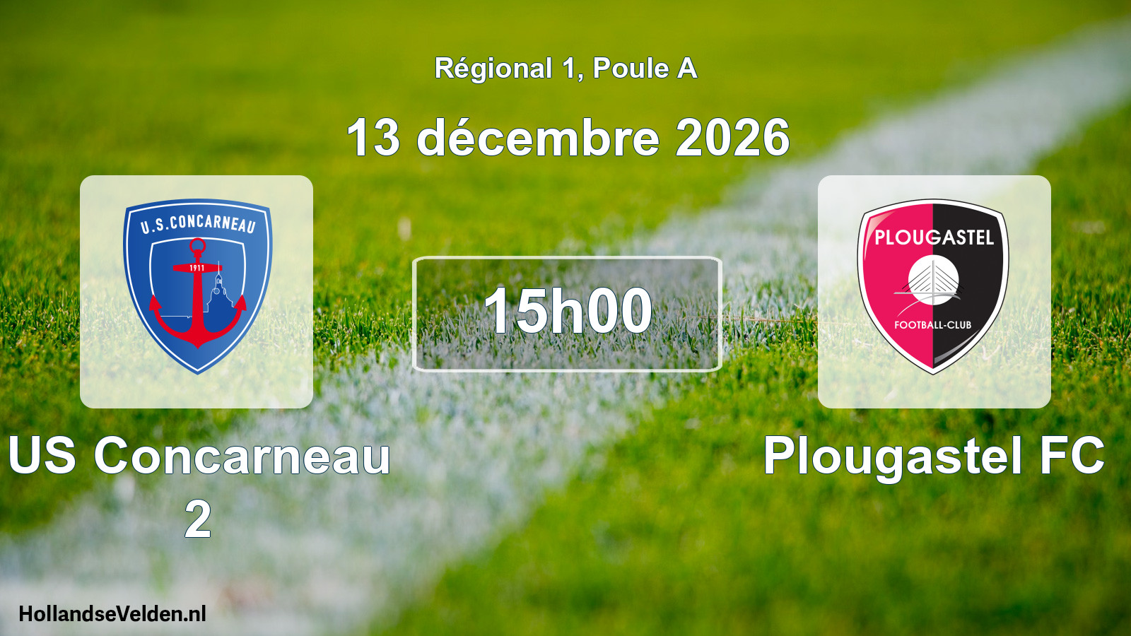 Match programmé: US Concarneau 2 - Plougastel FC (13 décembre 2026)