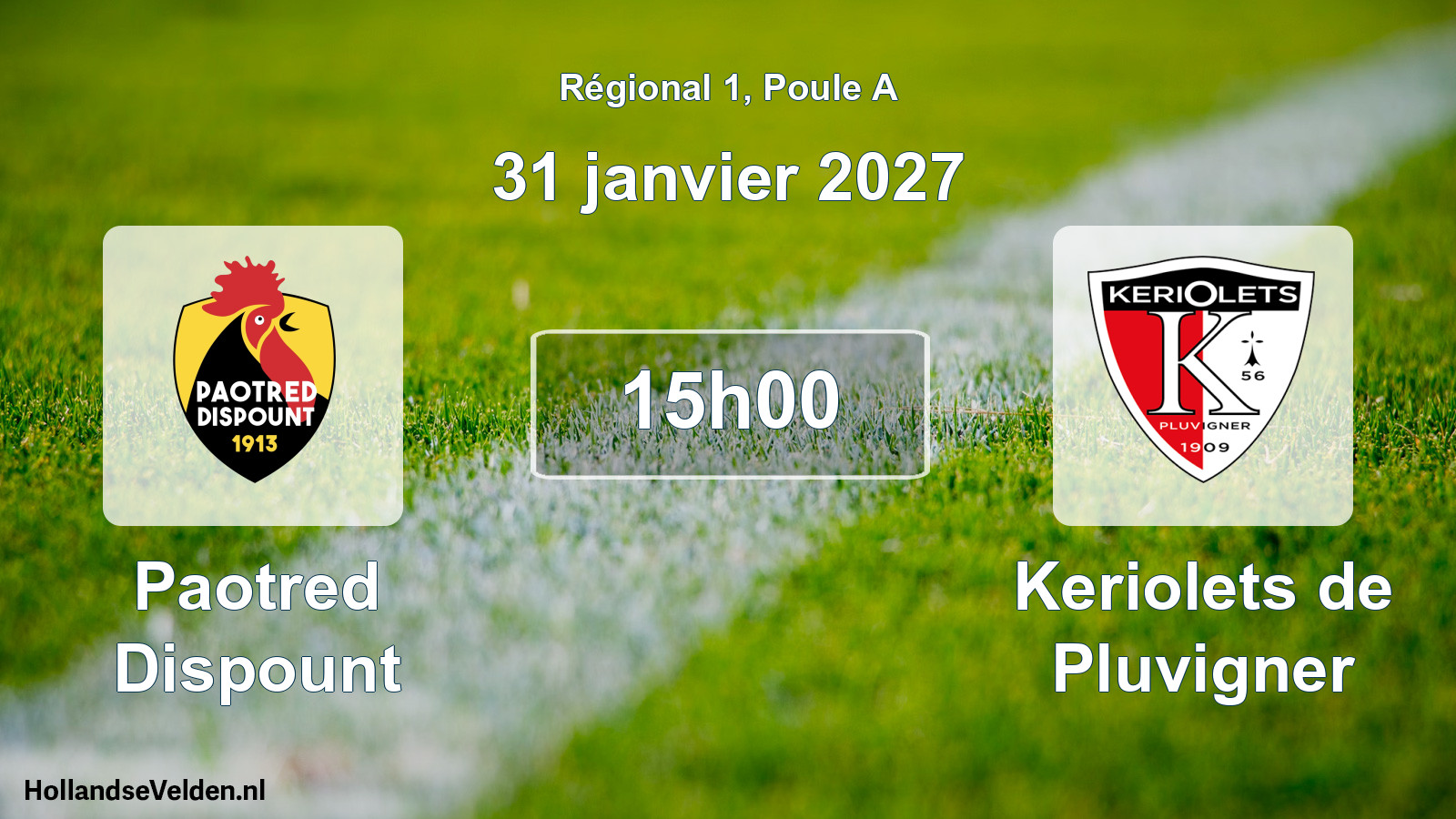 Scheduled Match: Paotred Dispount - Keriolets de Pluvigner (31 January 2027)