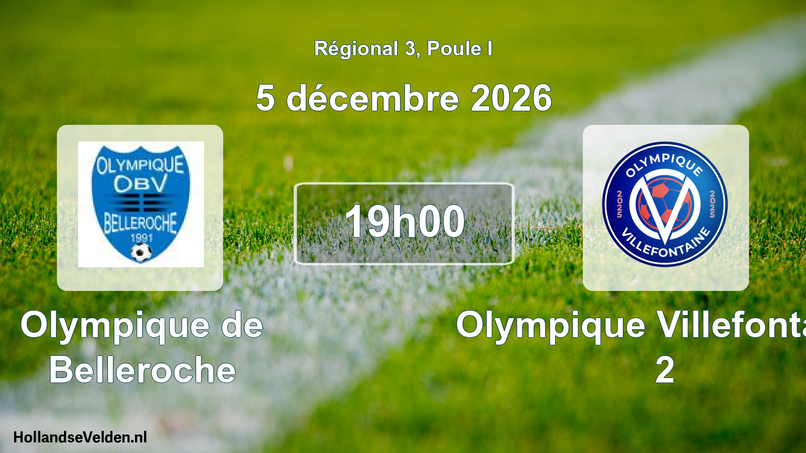 Match programmé: Olympique de Belleroche - Olympique Villefontaine 2 (5 décembre 2026)