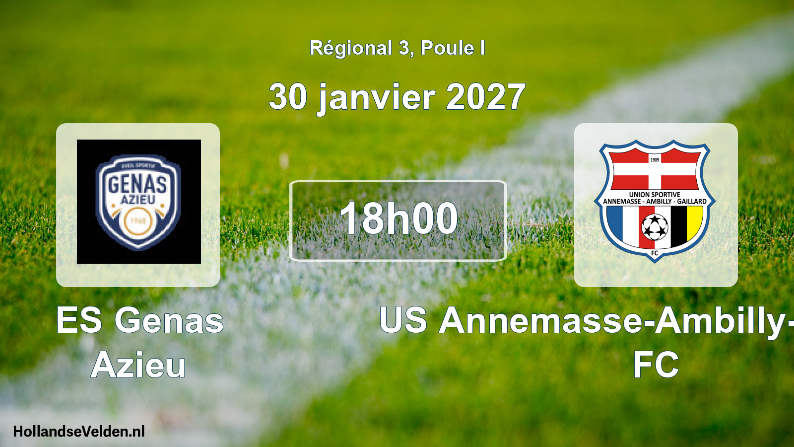 Match programmé: ES Genas Azieu - US Annemasse-Ambilly-Gaillard FC (30 janvier 2027)