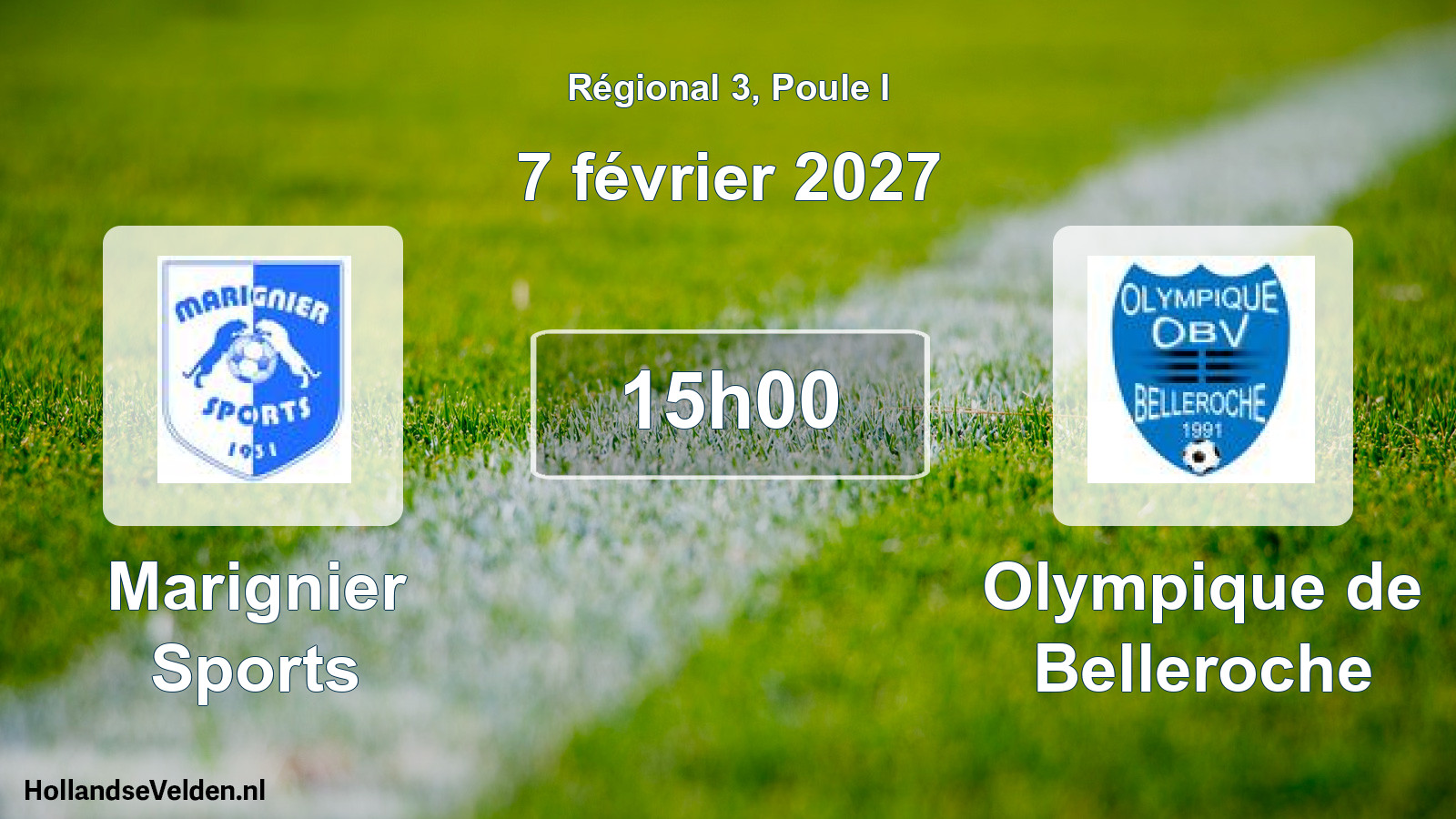 Match programmé: Marignier Sports - Olympique de Belleroche (7 février 2027)