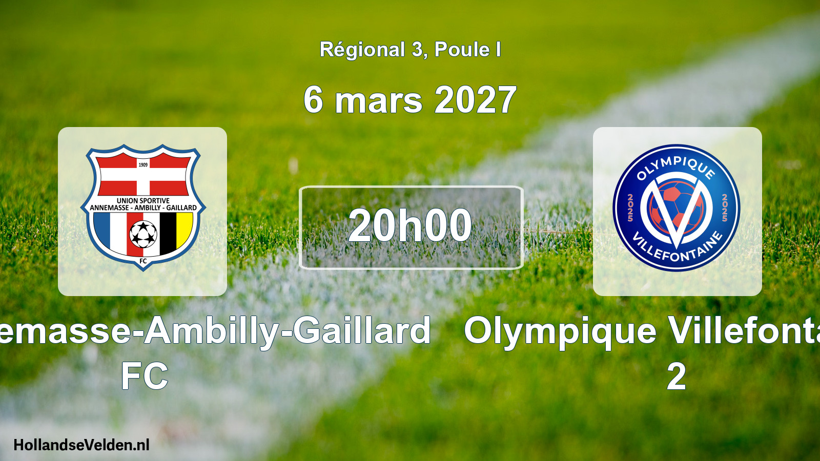 Match programmé: US Annemasse-Ambilly-Gaillard FC - Olympique Villefontaine 2 (6 mars 2027)