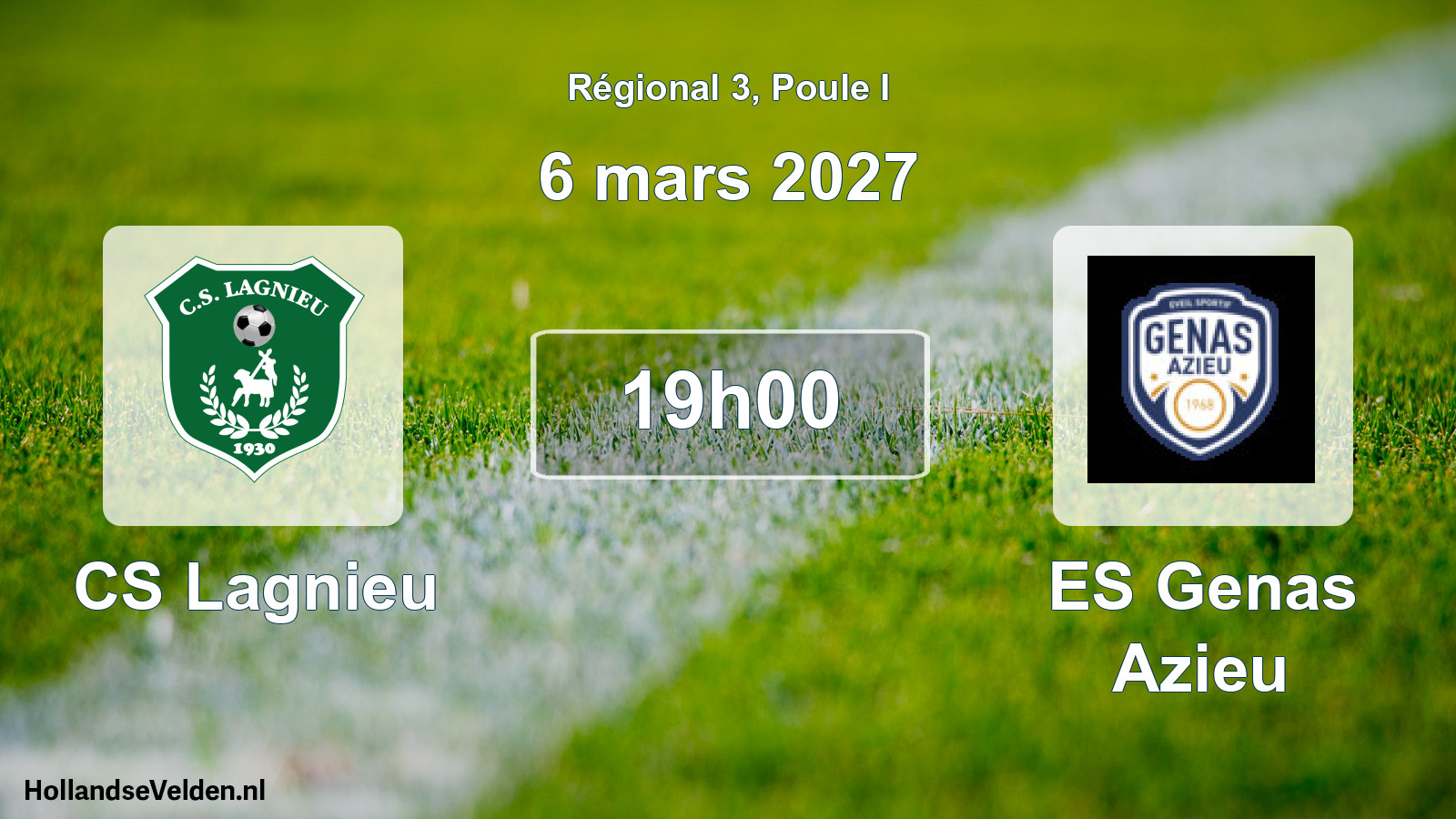 Match programmé: CS Lagnieu - ES Genas Azieu (6 mars 2027)