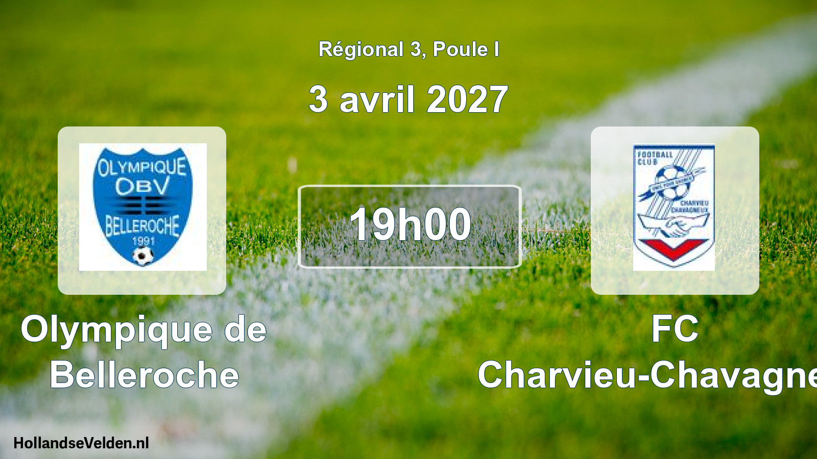 Match programmé: Olympique de Belleroche - FC Charvieu-Chavagneux (3 avril 2027)