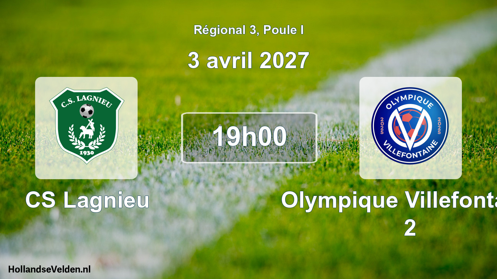 Scheduled Match: CS Lagnieu - Olympique Villefontaine 2 (3 April 2027)