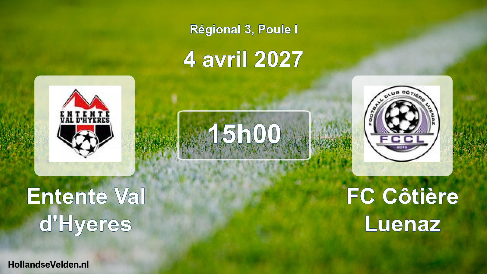 Match programmé: Entente Val d'Hyeres - FC Côtière Luenaz (4 avril 2027)