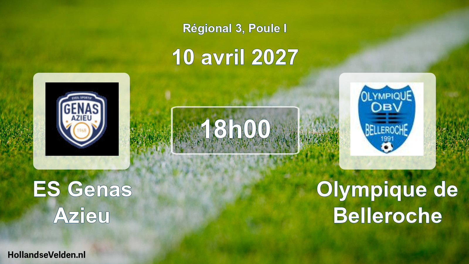 Match programmé: ES Genas Azieu - Olympique de Belleroche (10 avril 2027)
