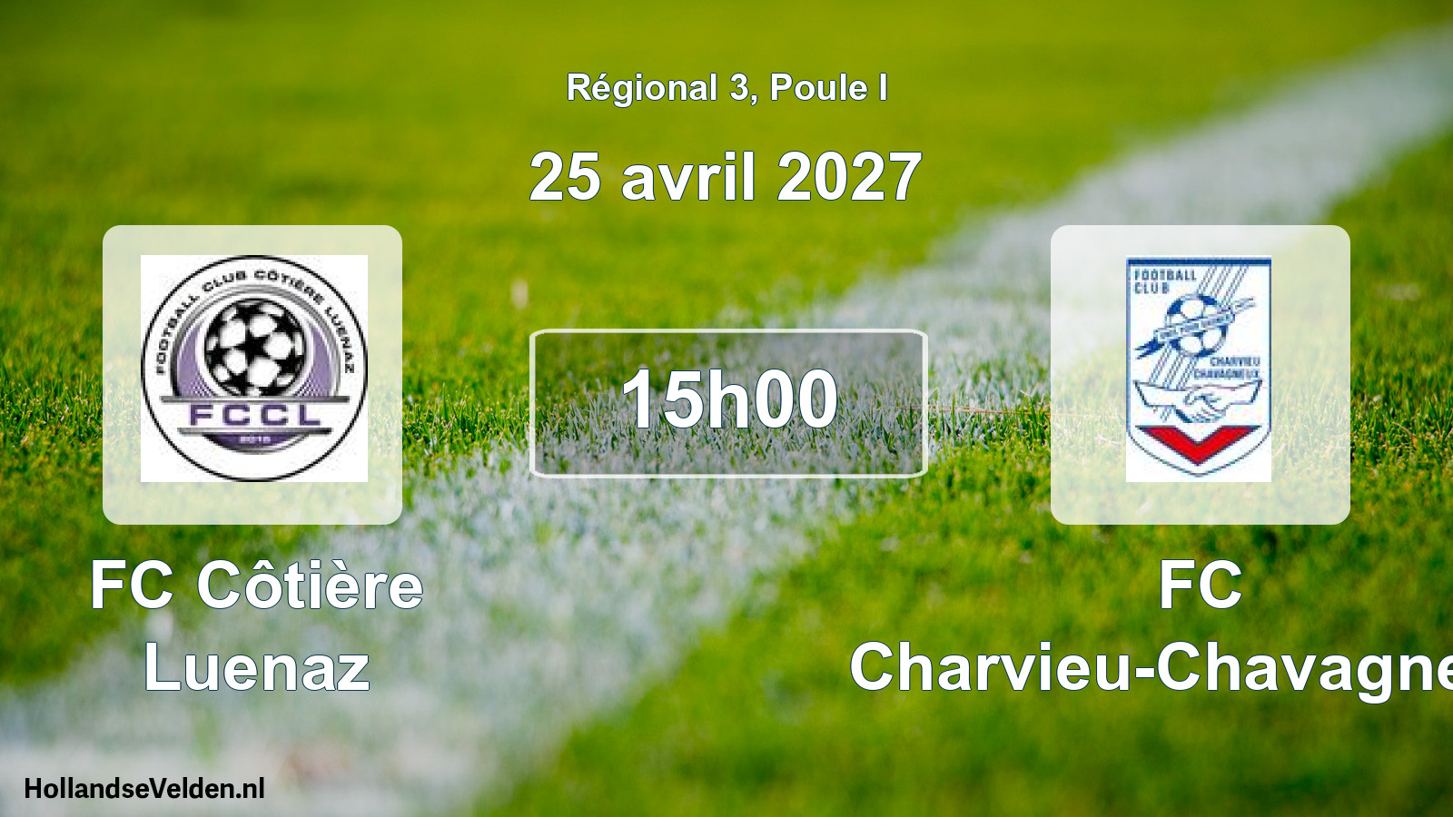 Scheduled Match: FC Côtière Luenaz - FC Charvieu-Chavagneux (25 April 2027)