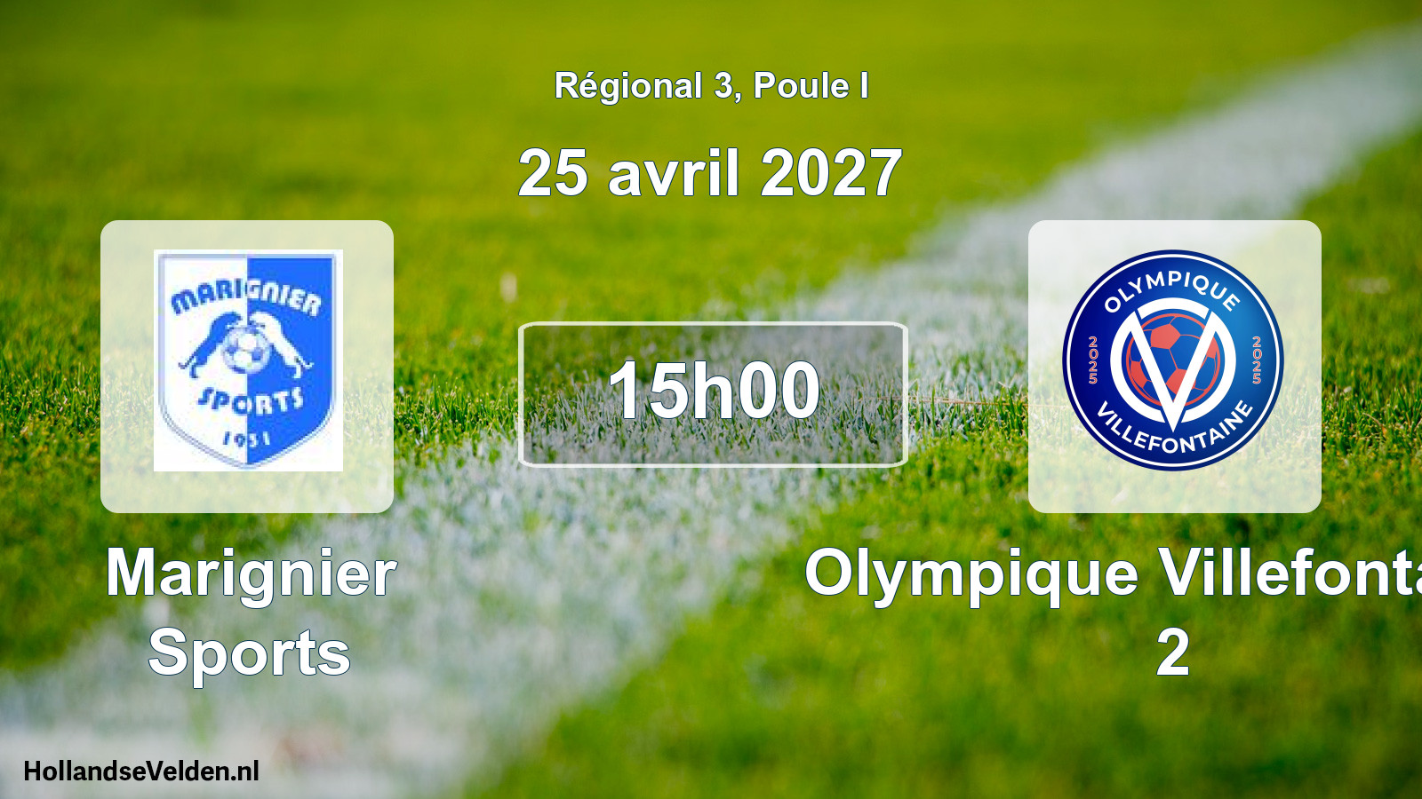 Scheduled Match: Marignier Sports - Olympique Villefontaine 2 (25 April 2027)