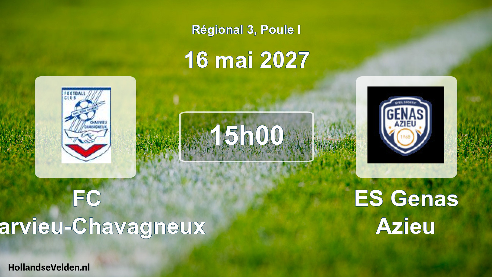 Match programmé: FC Charvieu-Chavagneux - ES Genas Azieu (16 mai 2027)