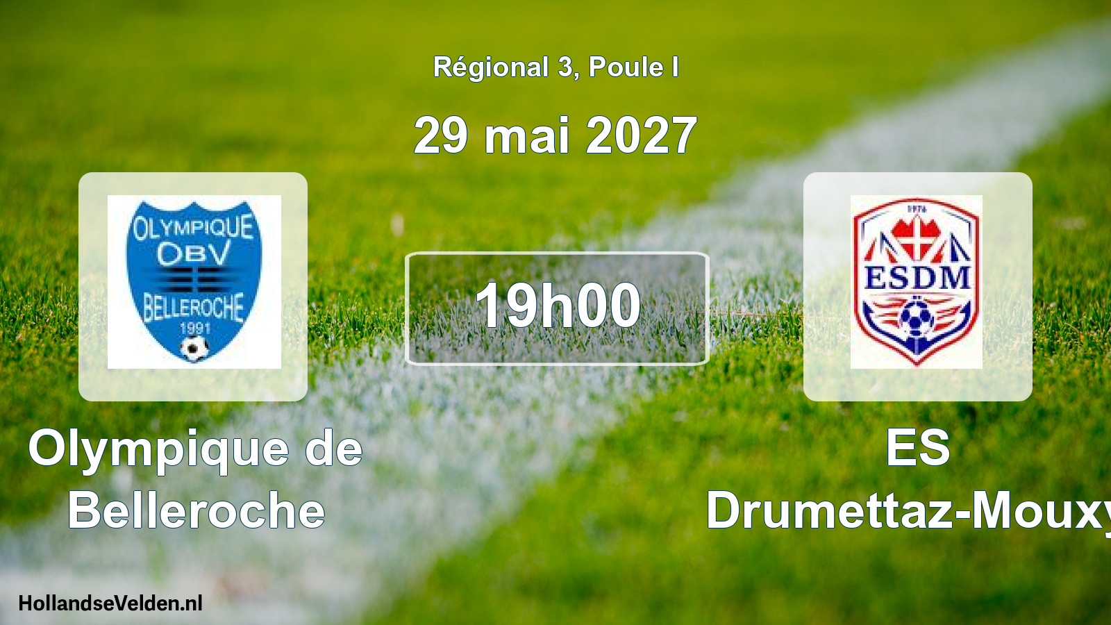 Match programmé: Olympique de Belleroche - ES Drumettaz-Mouxy (29 mai 2027)