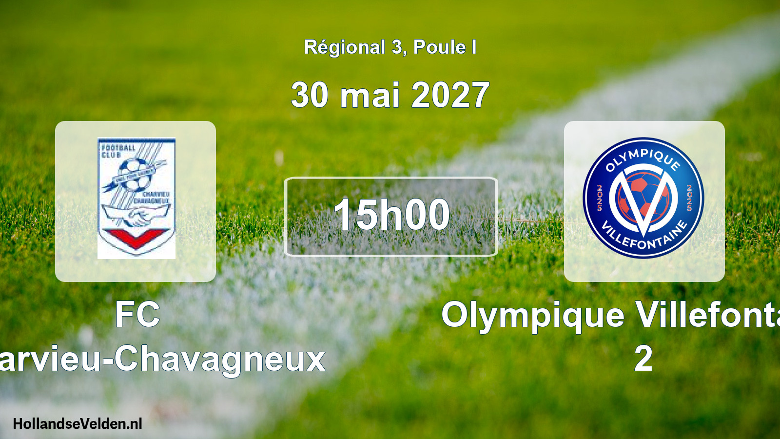 Match programmé: FC Charvieu-Chavagneux - Olympique Villefontaine 2 (30 mai 2027)