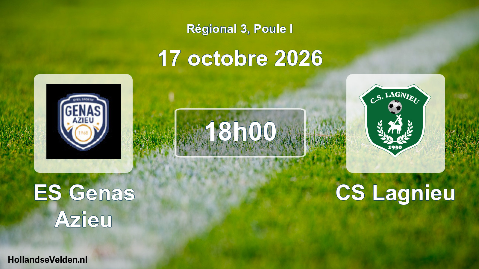 Match programmé: ES Genas Azieu - CS Lagnieu (17 octobre 2026)