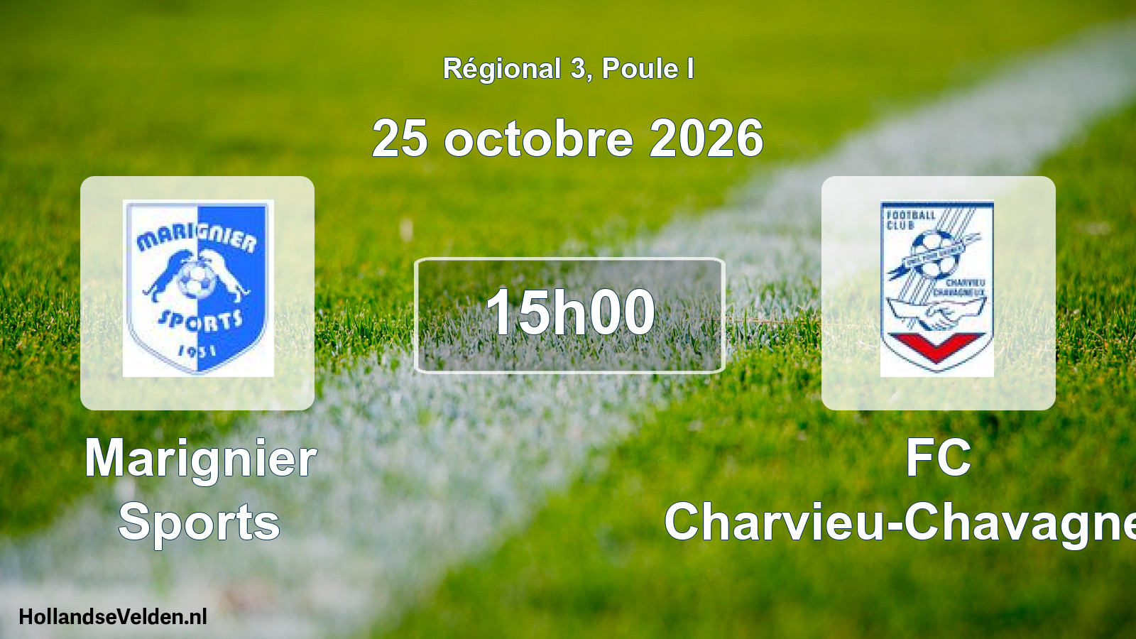 Match programmé: Marignier Sports - FC Charvieu-Chavagneux (25 octobre 2026)