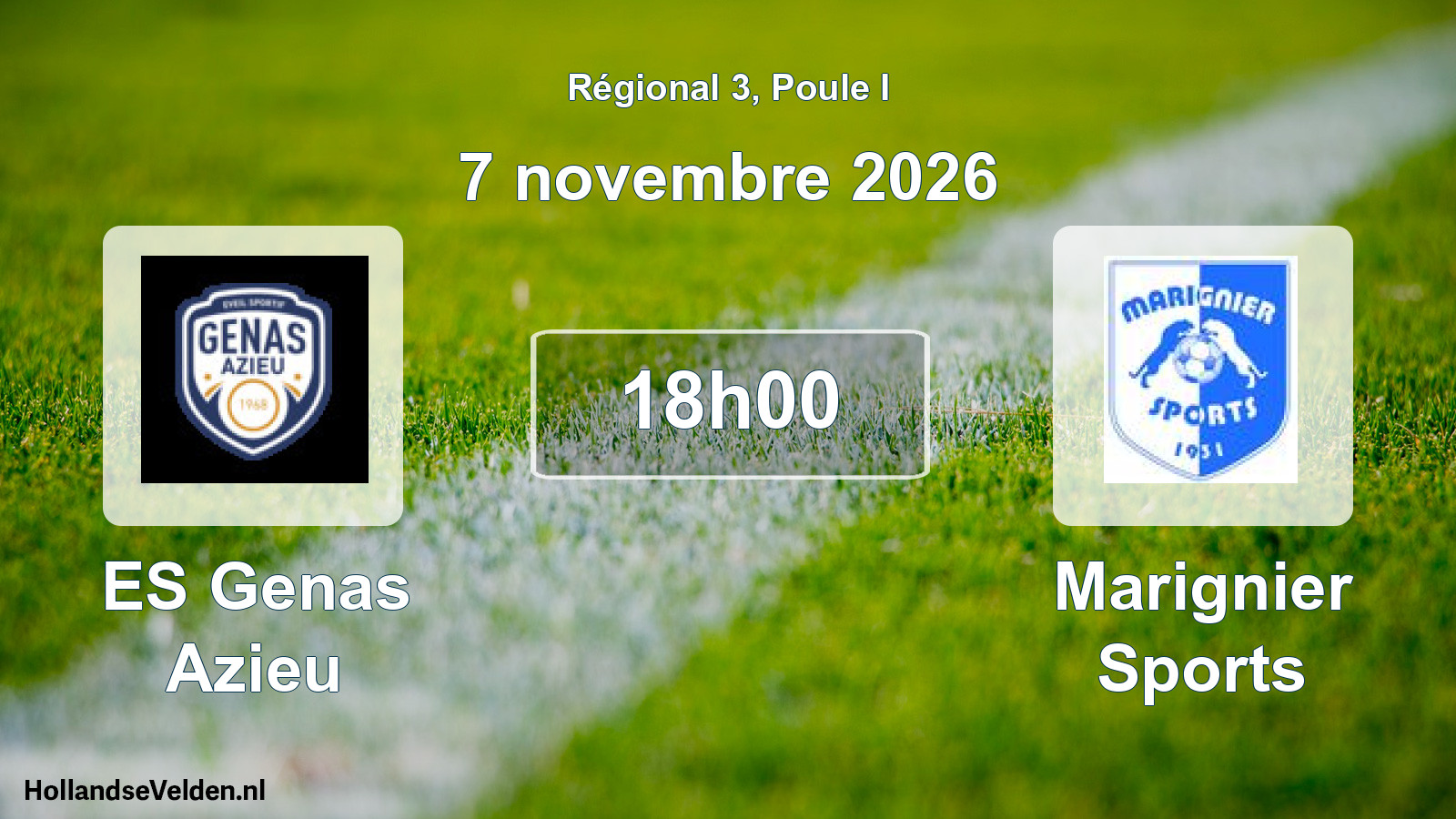 Match programmé: ES Genas Azieu - Marignier Sports (7 novembre 2026)