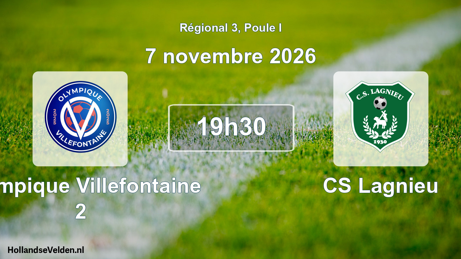 Scheduled Match: Olympique Villefontaine 2 - CS Lagnieu (7 November 2026)