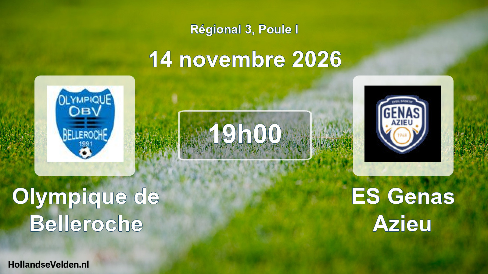 Match programmé: Olympique de Belleroche - ES Genas Azieu (14 novembre 2026)