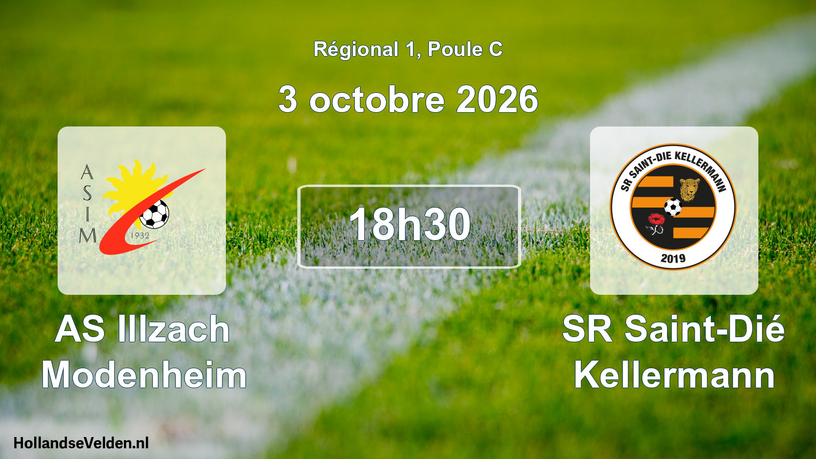 Match programmé: AS Illzach Modenheim - SR Saint-Dié Kellermann (3 octobre 2026)