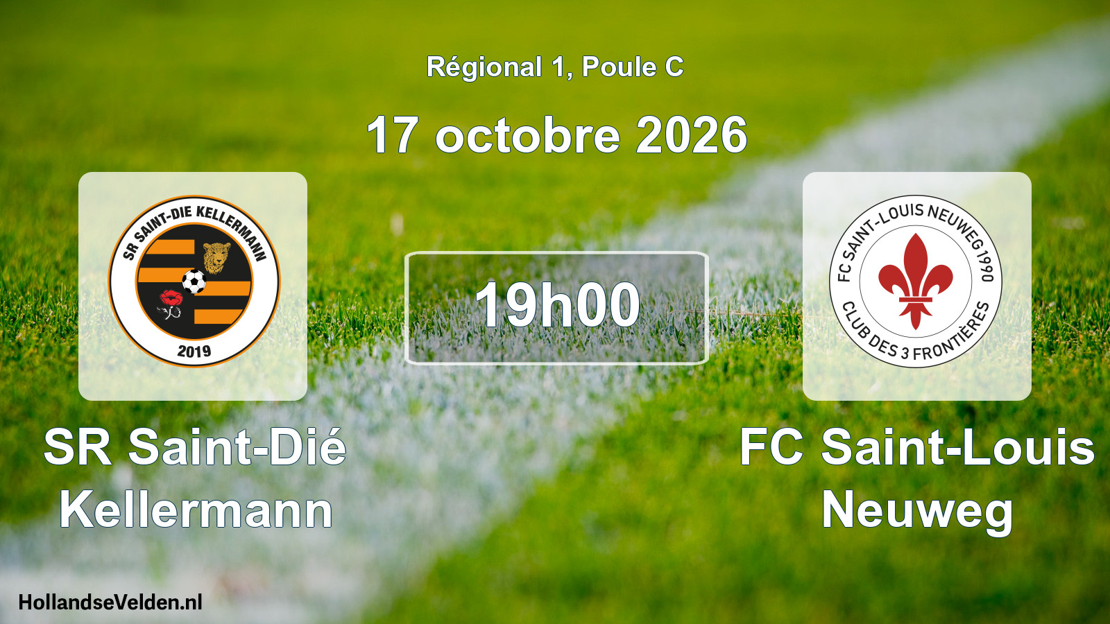 Match programmé: SR Saint-Dié Kellermann - FC Saint-Louis Neuweg (17 octobre 2026)