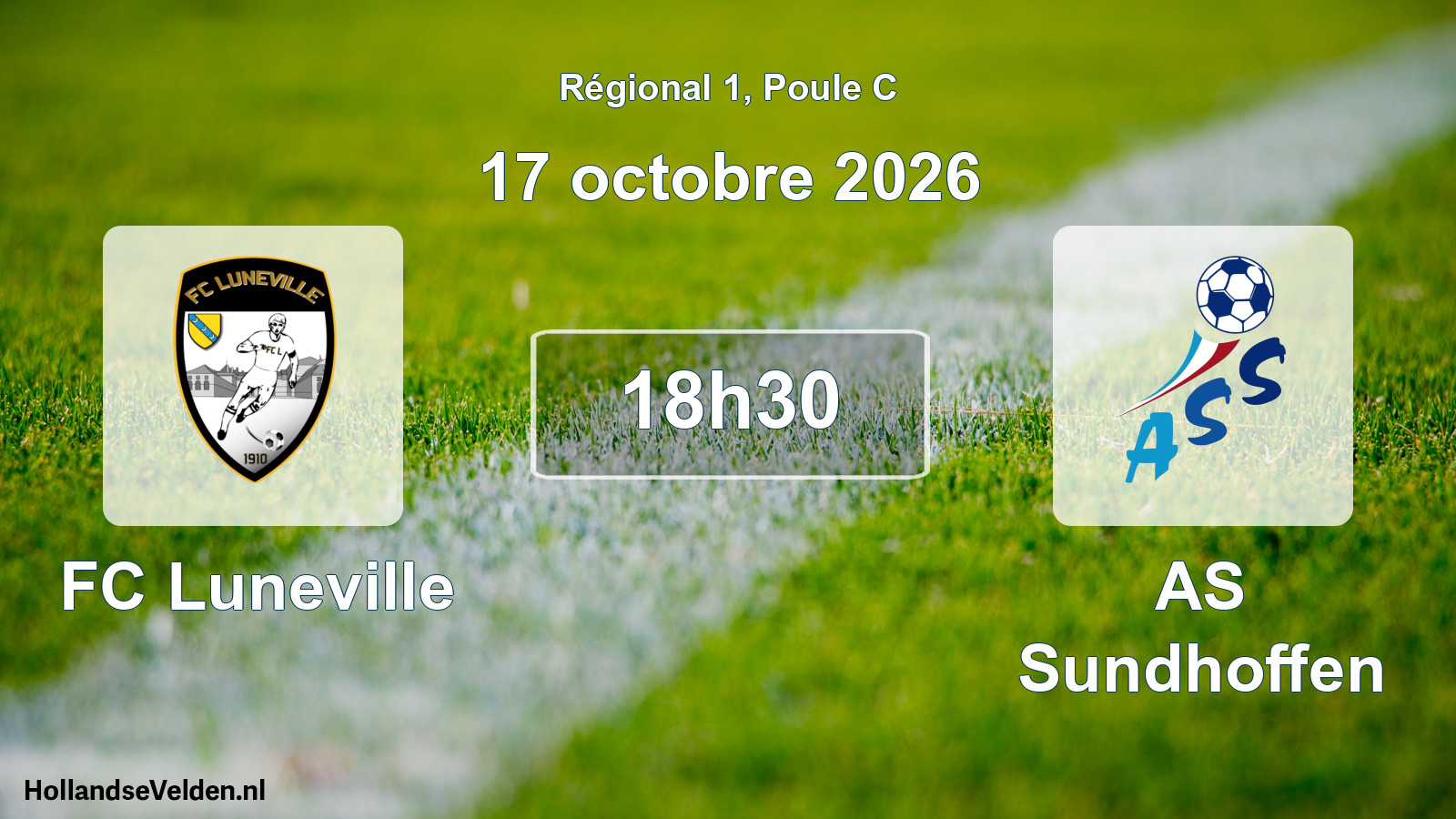 Match programmé: FC Luneville - AS Sundhoffen (17 octobre 2026)