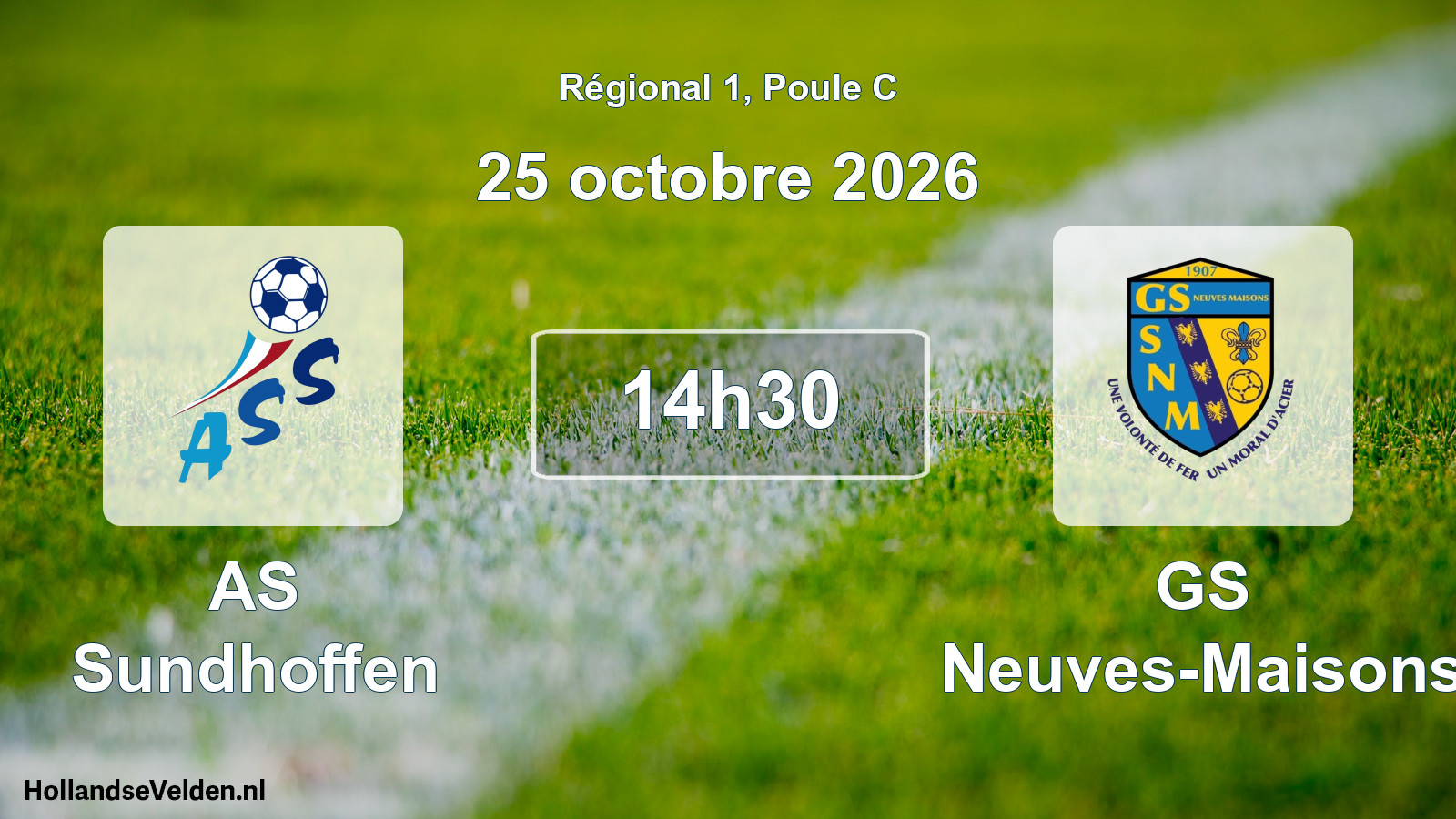 Match programmé: AS Sundhoffen - GS Neuves-Maisons (25 octobre 2026)