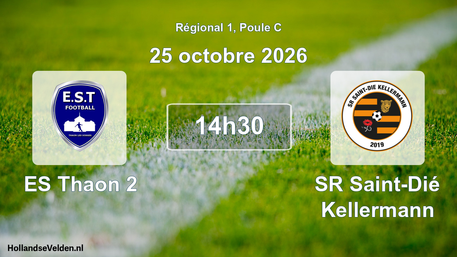 Match programmé: ES Thaon 2 - SR Saint-Dié Kellermann (25 octobre 2026)