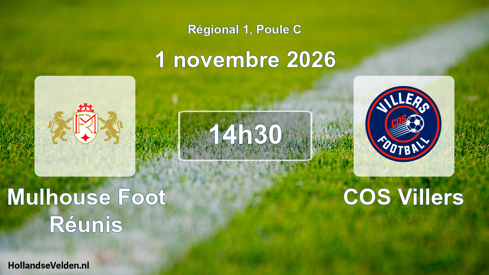 Match programmé: Mulhouse Foot Réunis - COS Villers (1 novembre 2026)