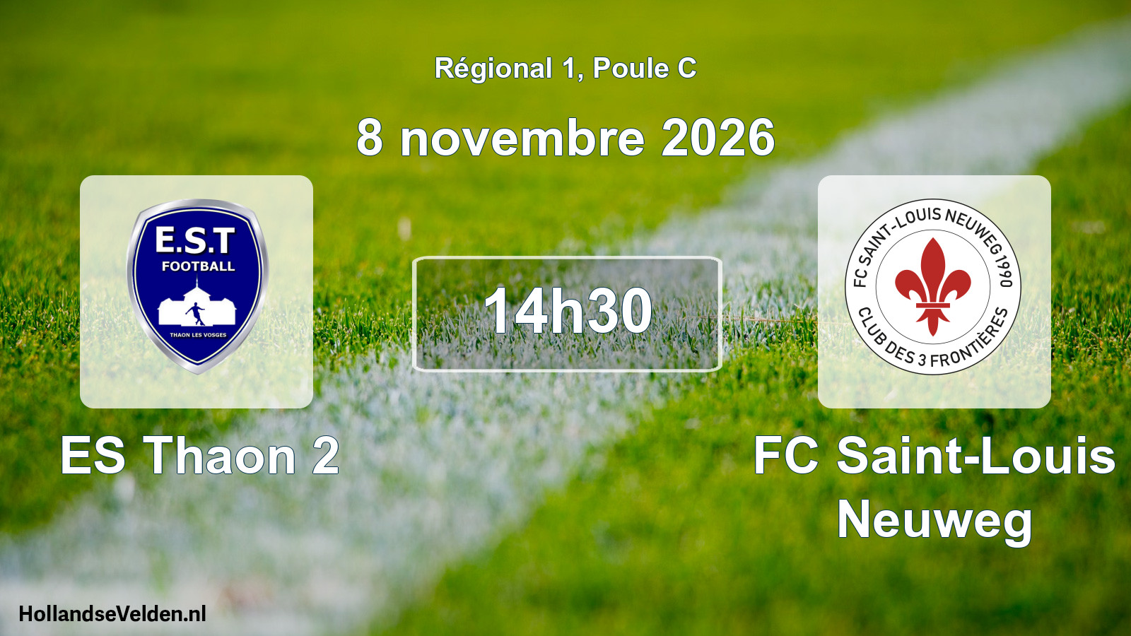 Match programmé: ES Thaon 2 - FC Saint-Louis Neuweg (8 novembre 2026)