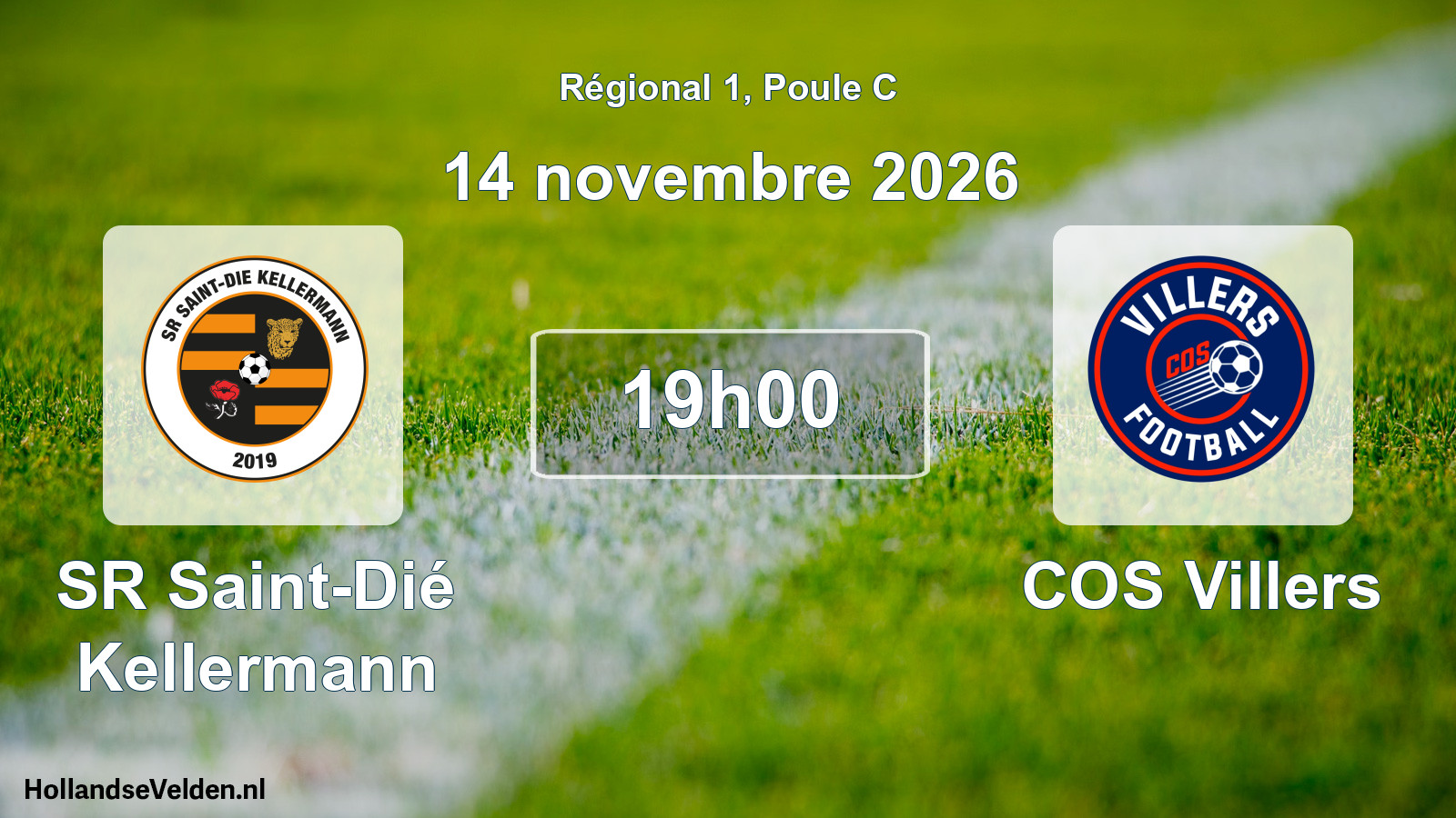 Match programmé: SR Saint-Dié Kellermann - COS Villers (14 novembre 2026)