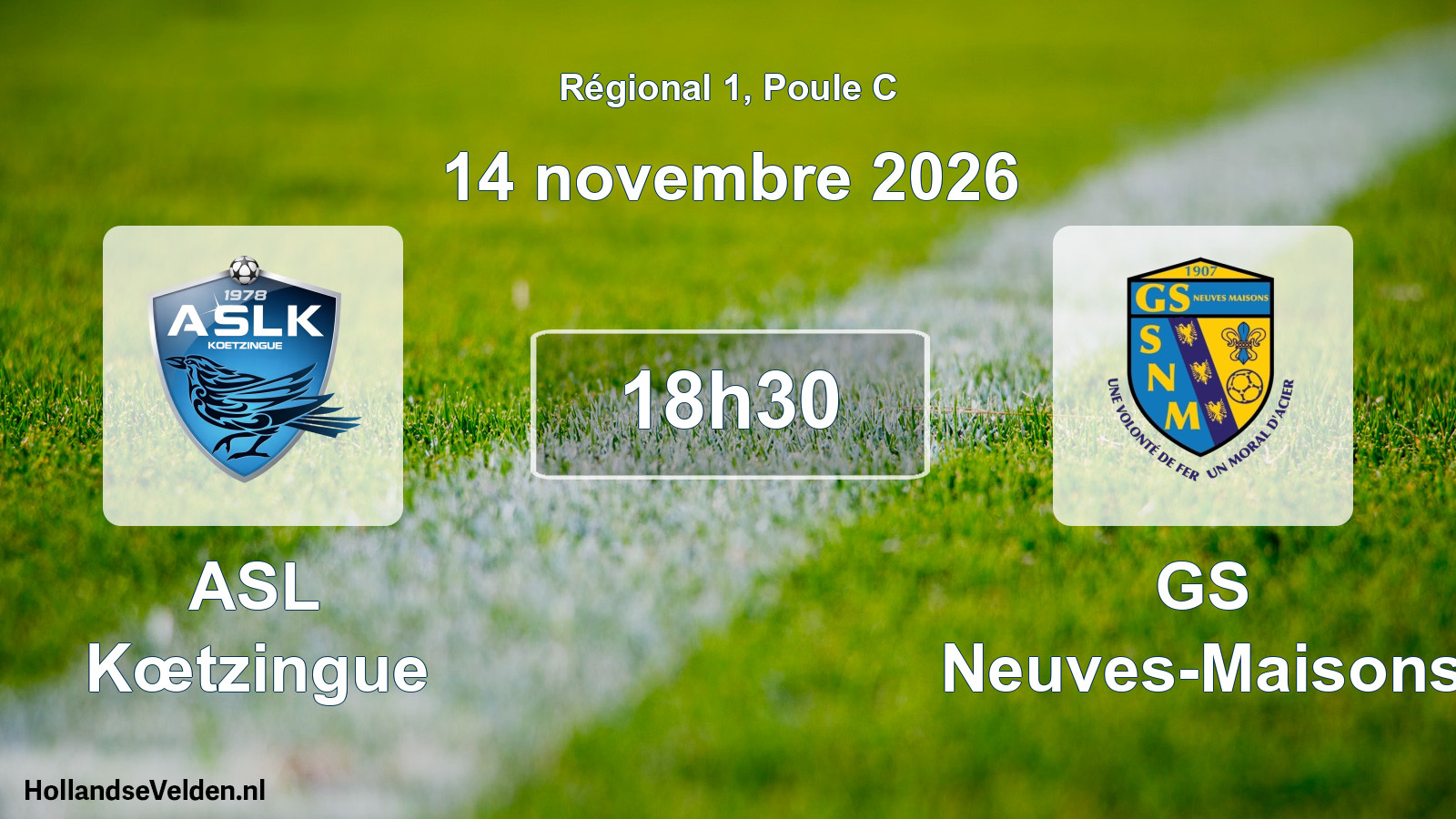 Match programmé: ASL Kœtzingue - GS Neuves-Maisons (14 novembre 2026)