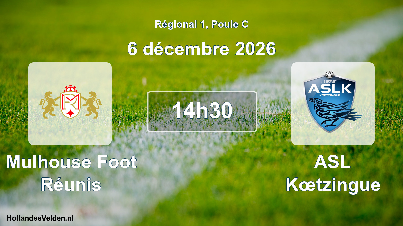 Match programmé: Mulhouse Foot Réunis - ASL Kœtzingue (6 décembre 2026)