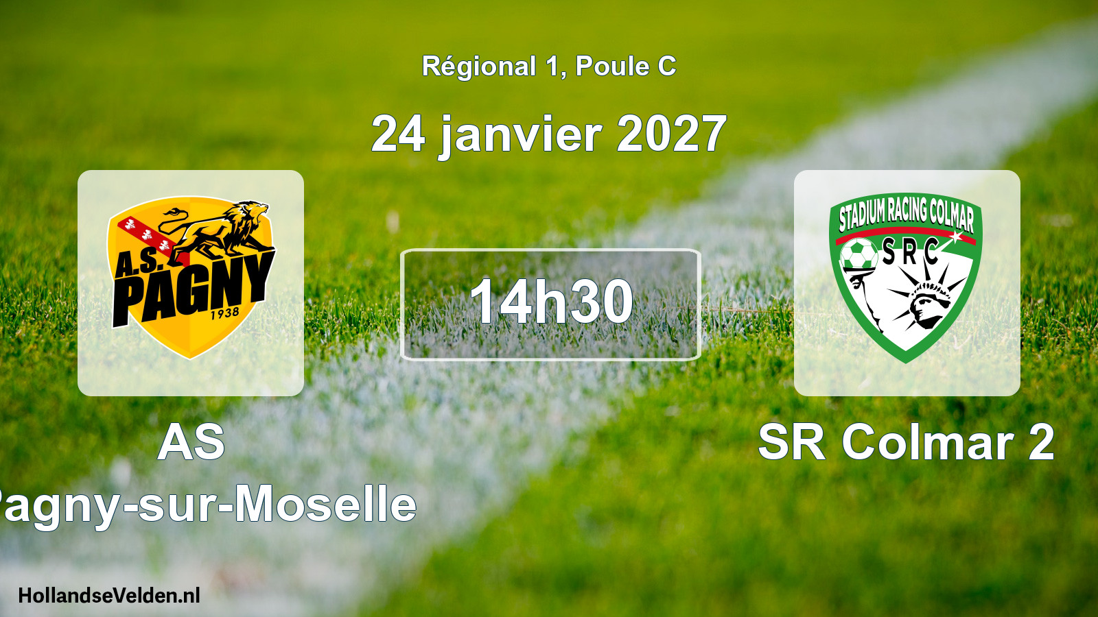 Match programmé: AS Pagny-sur-Moselle - SR Colmar 2 (24 janvier 2027)