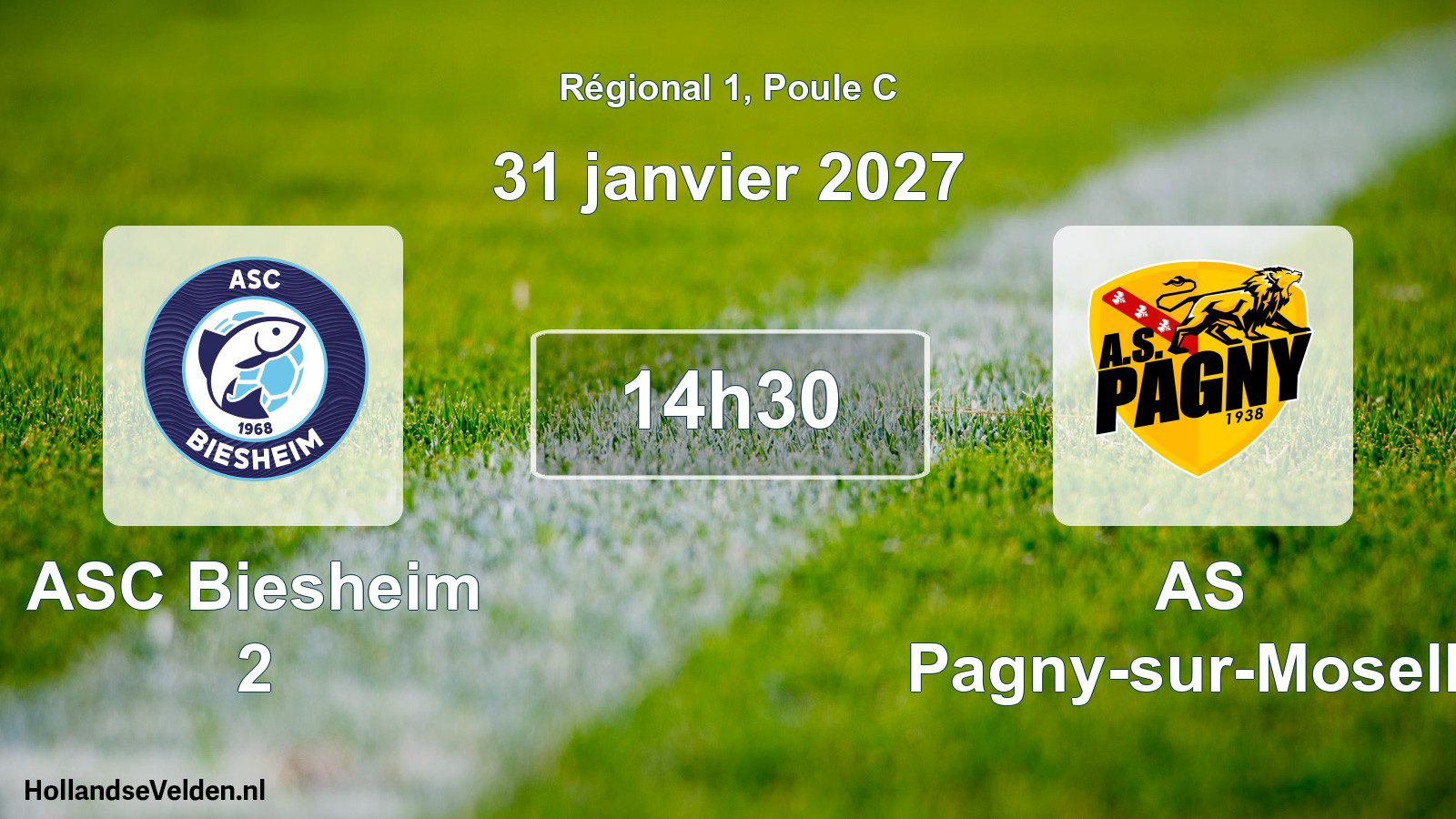 Scheduled Match: ASC Biesheim 2 - AS Pagny-sur-Moselle (31 January 2027)