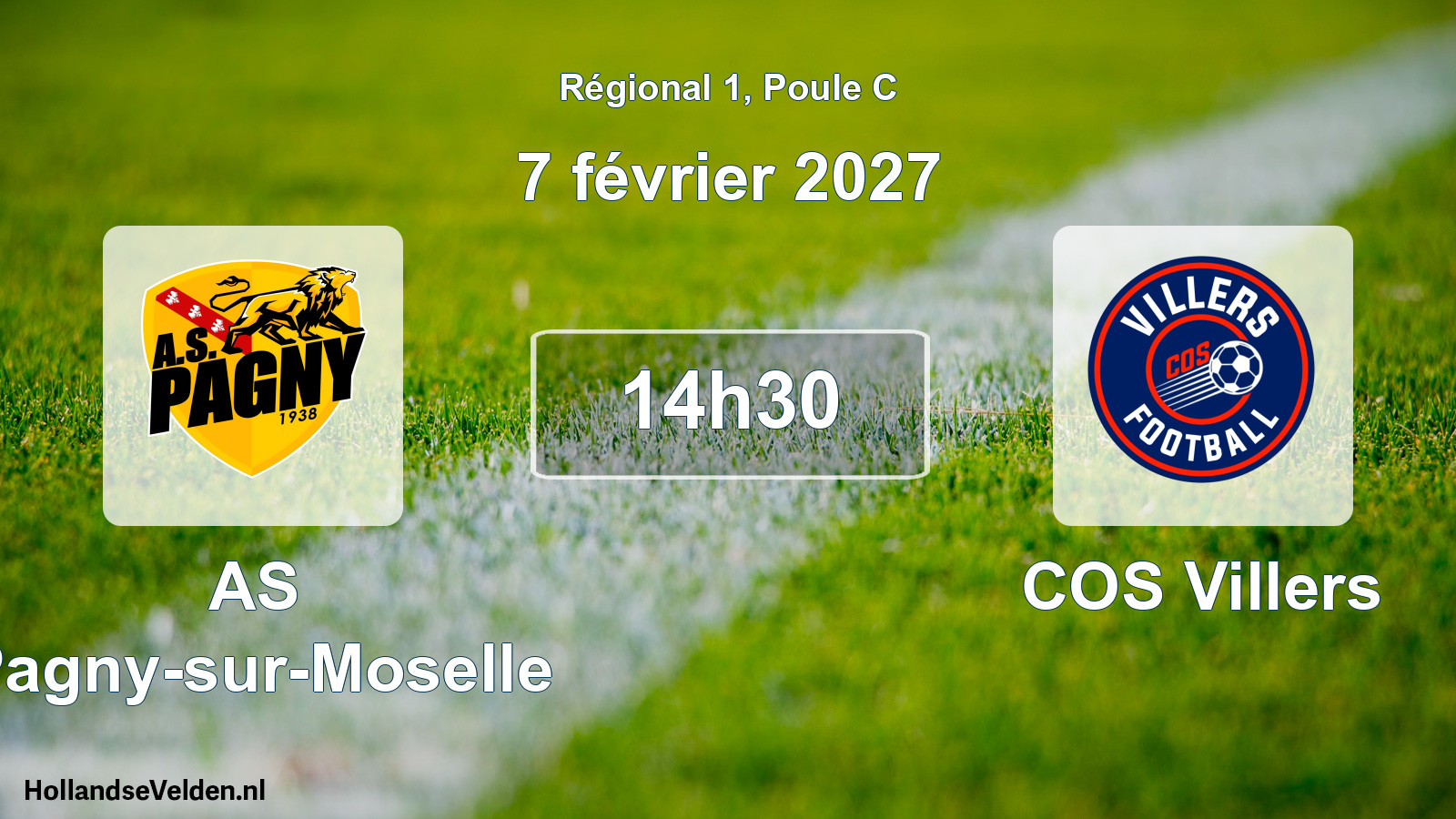 Match programmé: AS Pagny-sur-Moselle - COS Villers (7 février 2027)