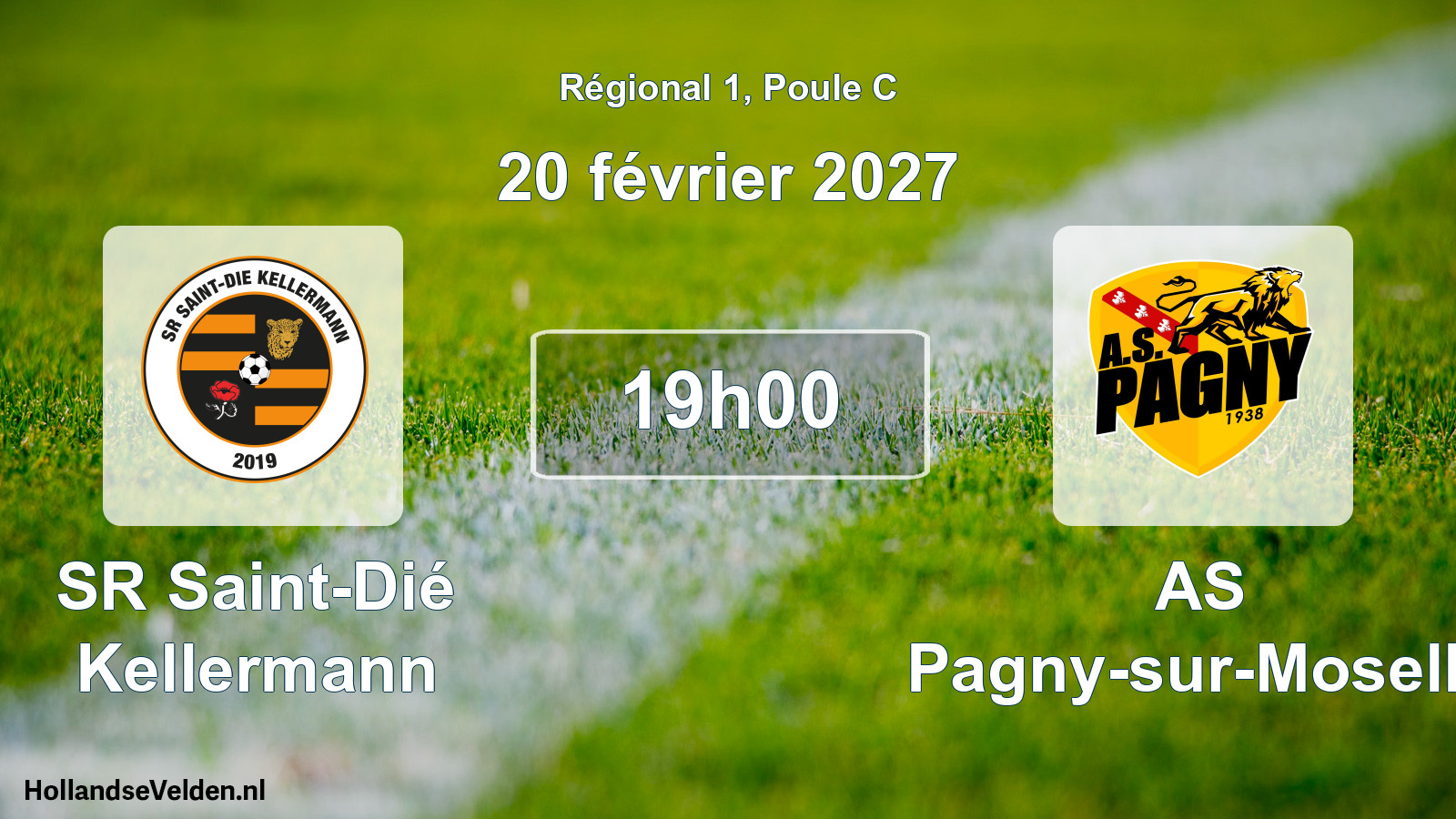 Match programmé: SR Saint-Dié Kellermann - AS Pagny-sur-Moselle (20 février 2027)
