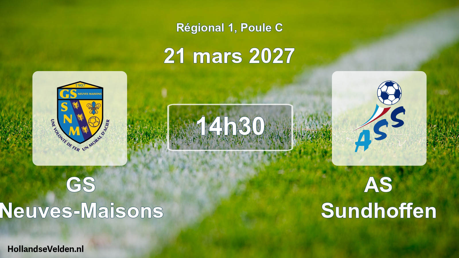 Match programmé: GS Neuves-Maisons - AS Sundhoffen (21 mars 2027)