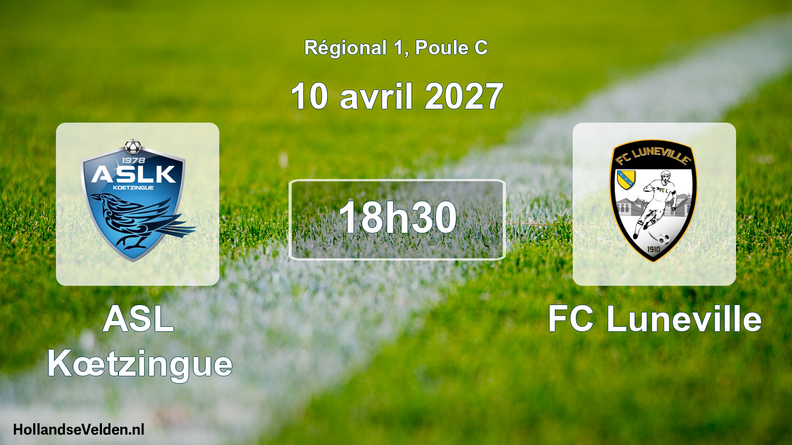 Match programmé: ASL Kœtzingue - FC Luneville (10 avril 2027)
