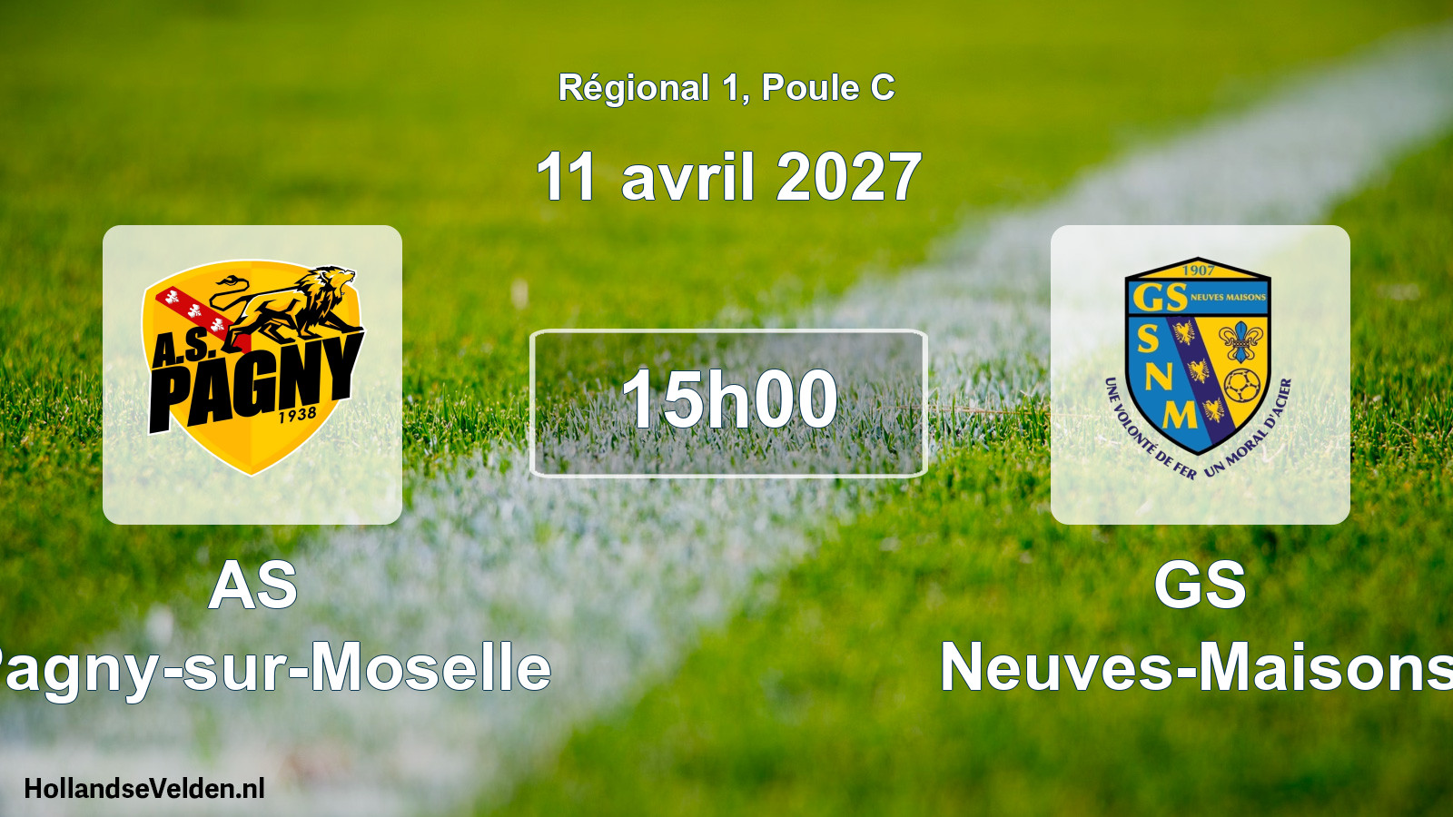 Match programmé: AS Pagny-sur-Moselle - GS Neuves-Maisons (11 avril 2027)