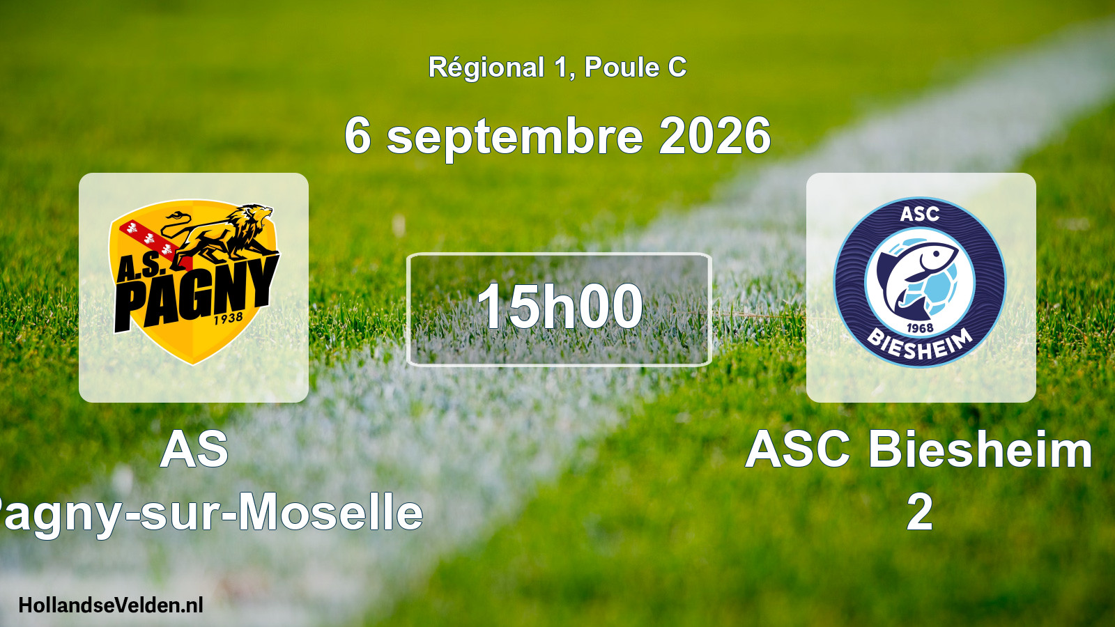 Match programmé: AS Pagny-sur-Moselle - ASC Biesheim 2 (6 septembre 2026)