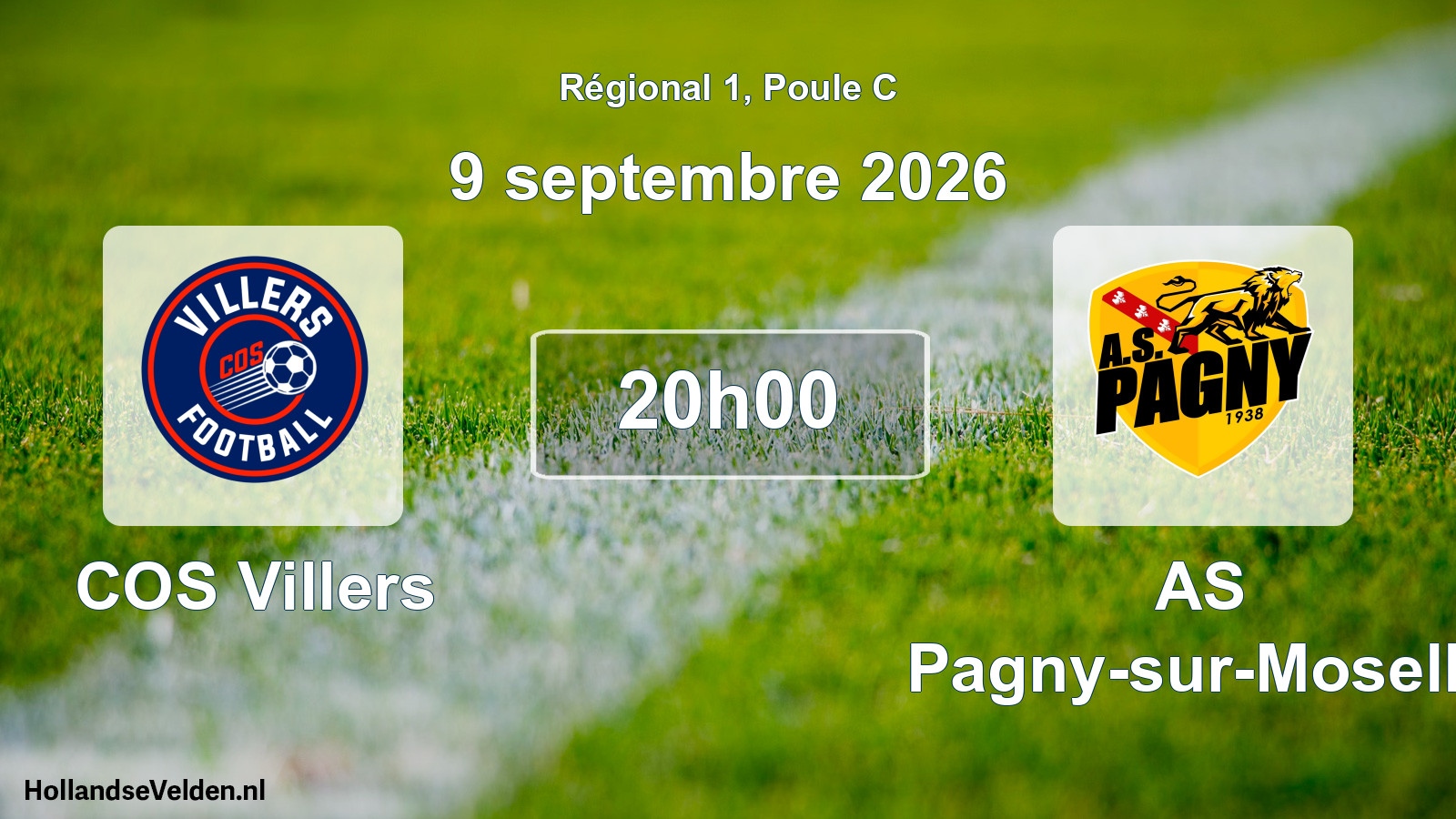 Match programmé: COS Villers - AS Pagny-sur-Moselle (9 septembre 2026)