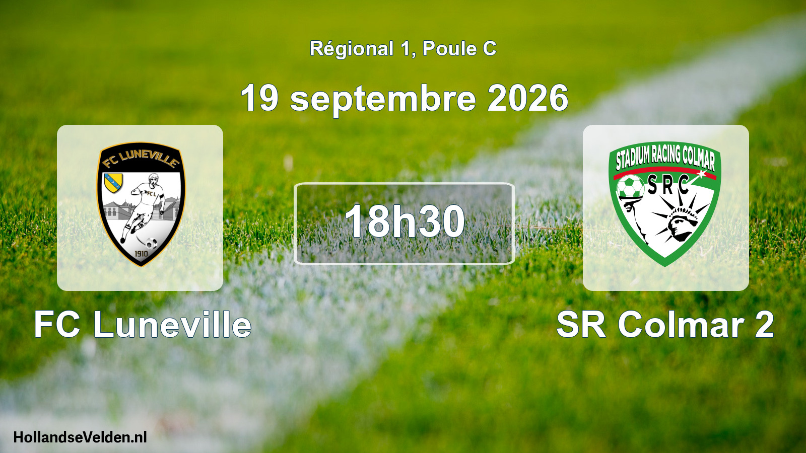 Match programmé: FC Luneville - SR Colmar 2 (19 septembre 2026)