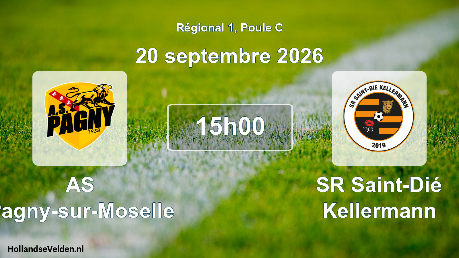 Match programmé: AS Pagny-sur-Moselle - SR Saint-Dié Kellermann (20 septembre 2026)