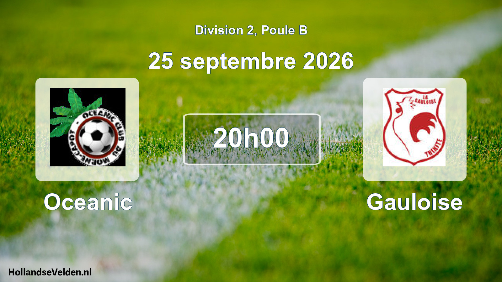 Match programmé: Oceanic - Gauloise (25 septembre 2026)