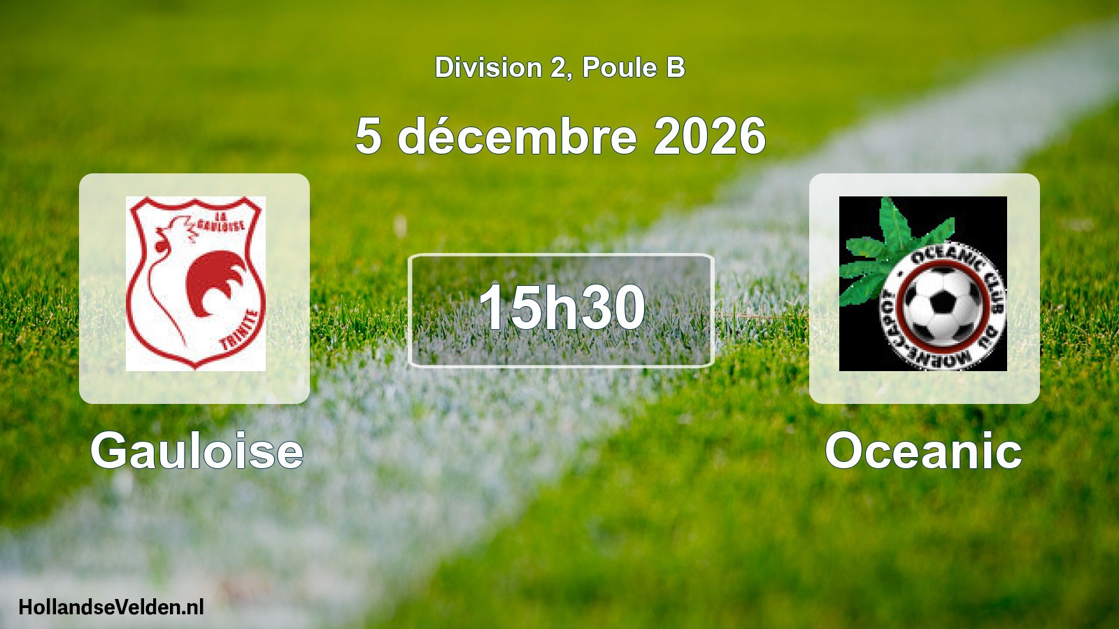 Match programmé: Gauloise - Oceanic (5 décembre 2026)