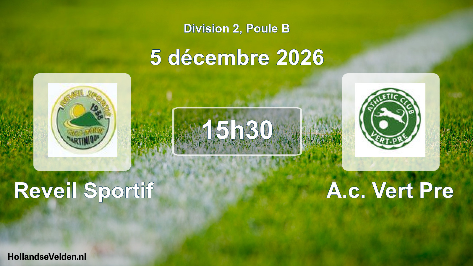 Match programmé: Reveil Sportif - A.c. Vert Pre (5 décembre 2026)