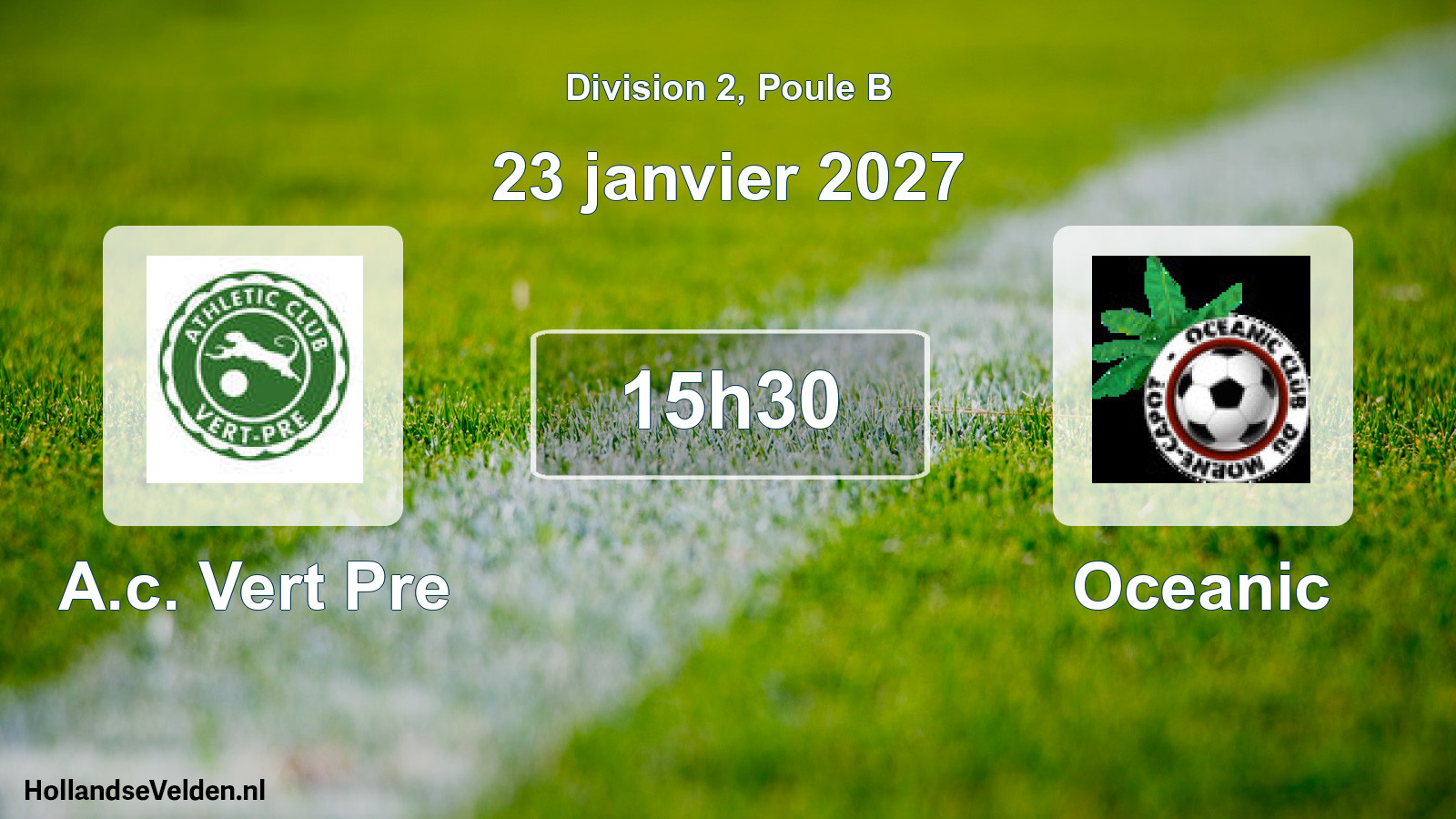 Match programmé: A.c. Vert Pre - Oceanic (23 janvier 2027)
