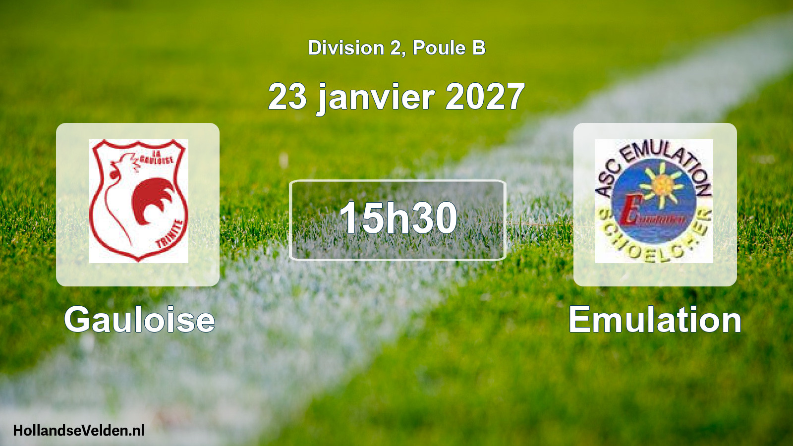 Match programmé: Gauloise - Emulation (23 janvier 2027)